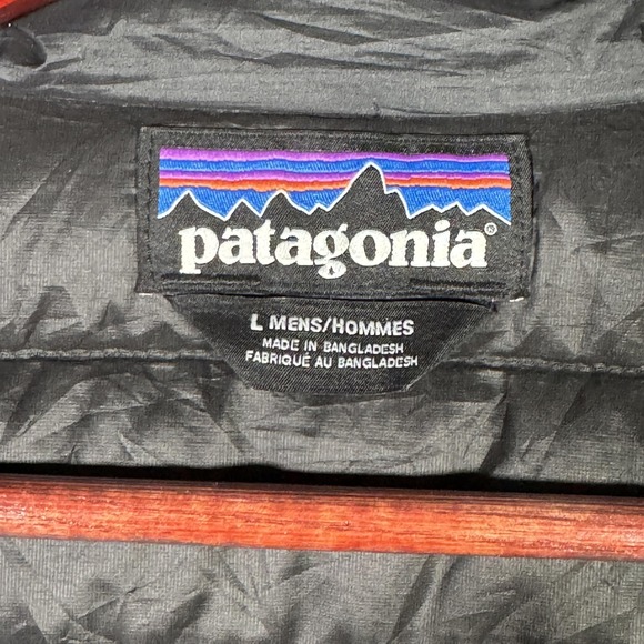 Patagonia Jacket Mens Large Black Down Sweater Full Zip Puffer *REPAIRED - Picture 5 of 13